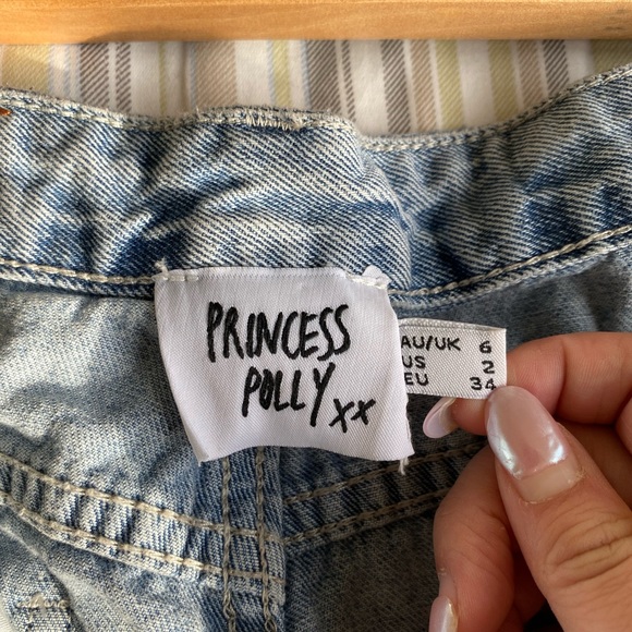 PRINCESS POLLY light wash cropped straight leg jeans. - Picture 7 of 11